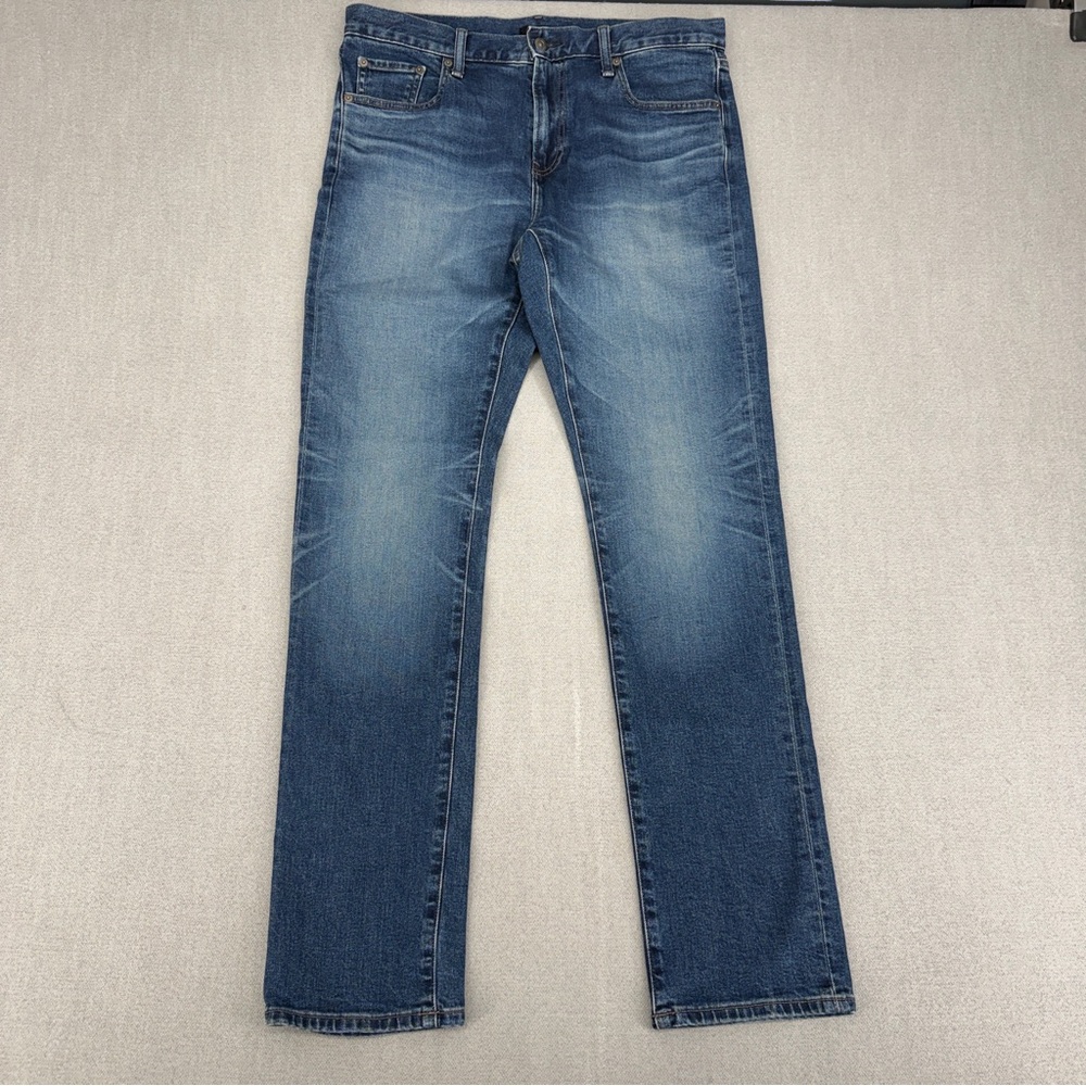 Uniqlo Jeans Mens 33x34 Slim Straight Dark Wash Kaihara Selvedge Denim